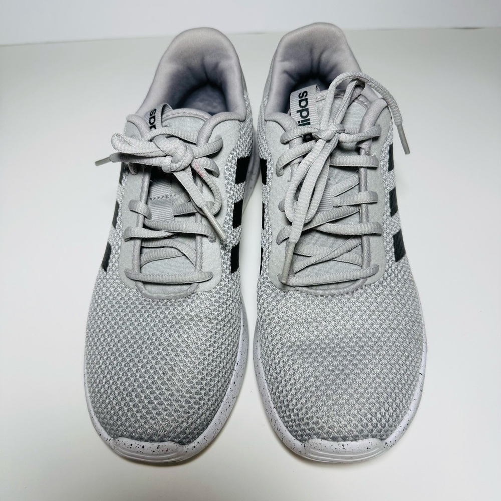 Adidas Light Gray Mesh Sneakers with Black Accents